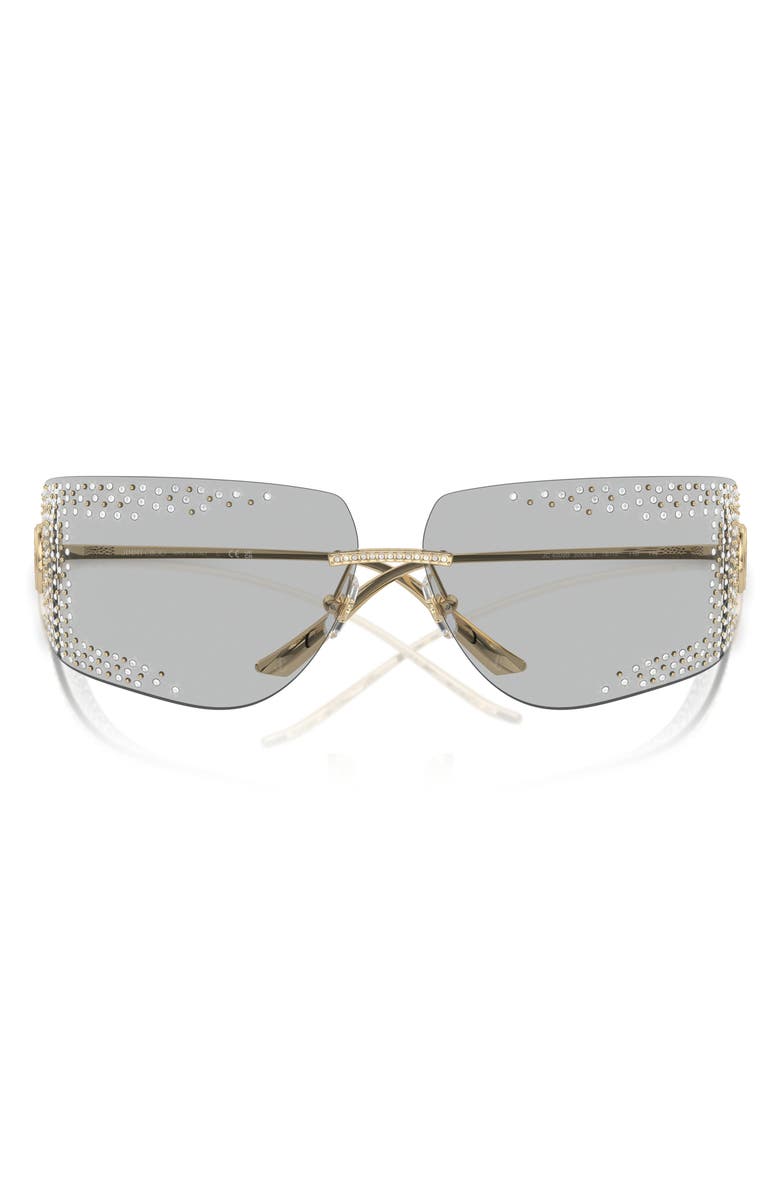 Jimmy Choo 78mm Oversize Pillow Sunglasses, Alternate, color, Pale Gold / Light Grey