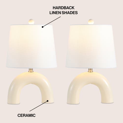 Jonathan Y Zadie 17.75" Scandinavian Minimalist Ceramic Arch Led Table Lamp