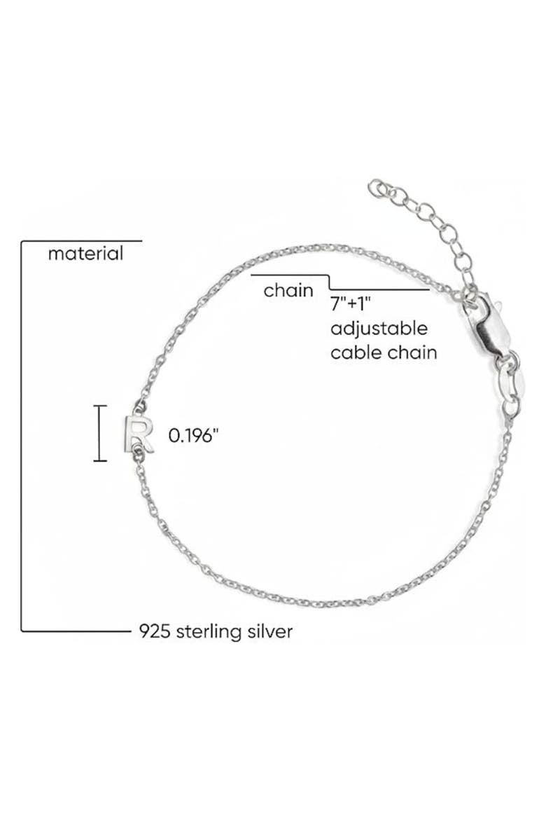 Oak & Luna Inez Initial Bracelet/Anklet in Sterling Silver, Alternate, color, Letter S