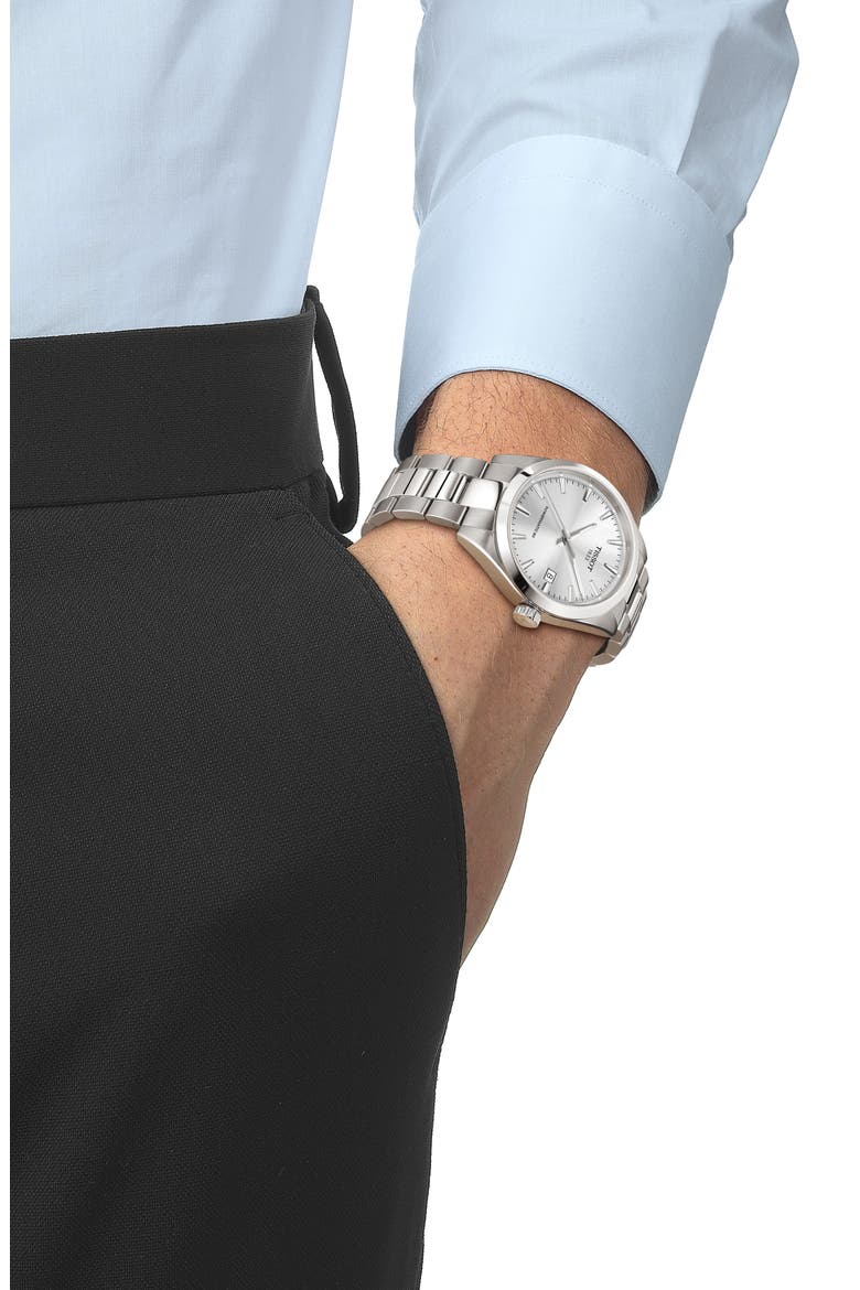 Gentleman Bracelet Watch, 38mm, Alternate, color, SILVER