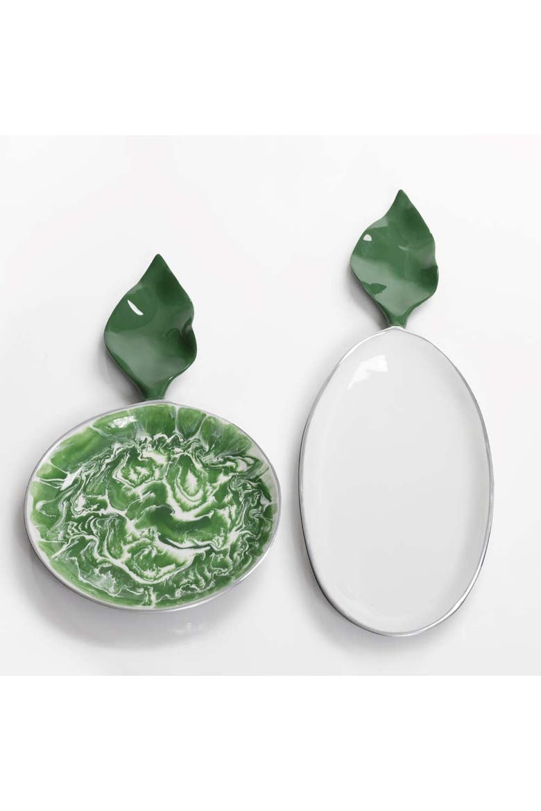 Verdura Appetizer Plates Oval, Alternate, color, White