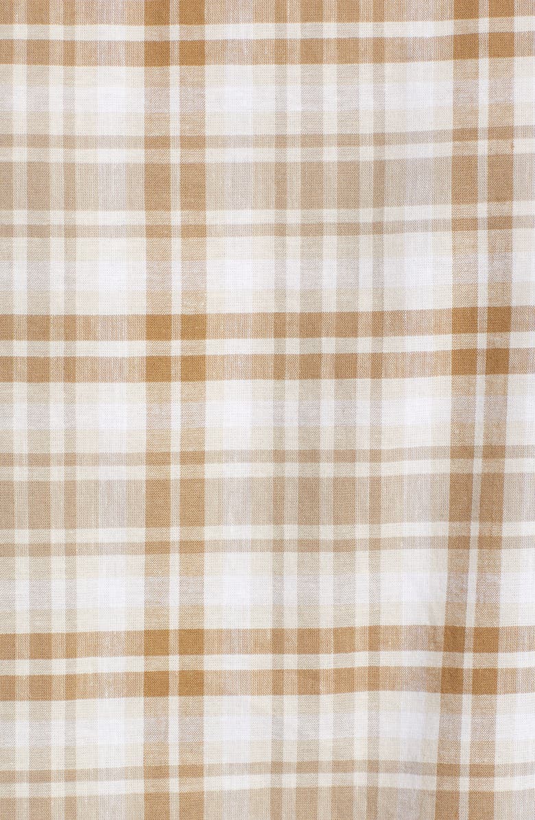 Nordstrom Trim Fit Plaid Stretch Cotton & Linen Button-Up Shirt, Alternate, color,