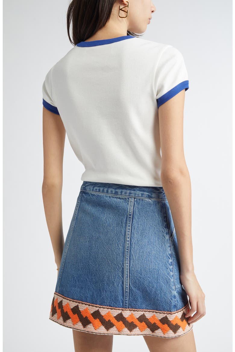 Chez Valentino Ringer T-Shirt, Alternate, color, AVORIO/BLU ELETTRICO