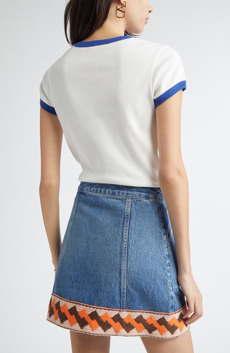 Valentino Garavani Chez Valentino Ringer T-Shirt, Alternate, color, Ivory/ Blue