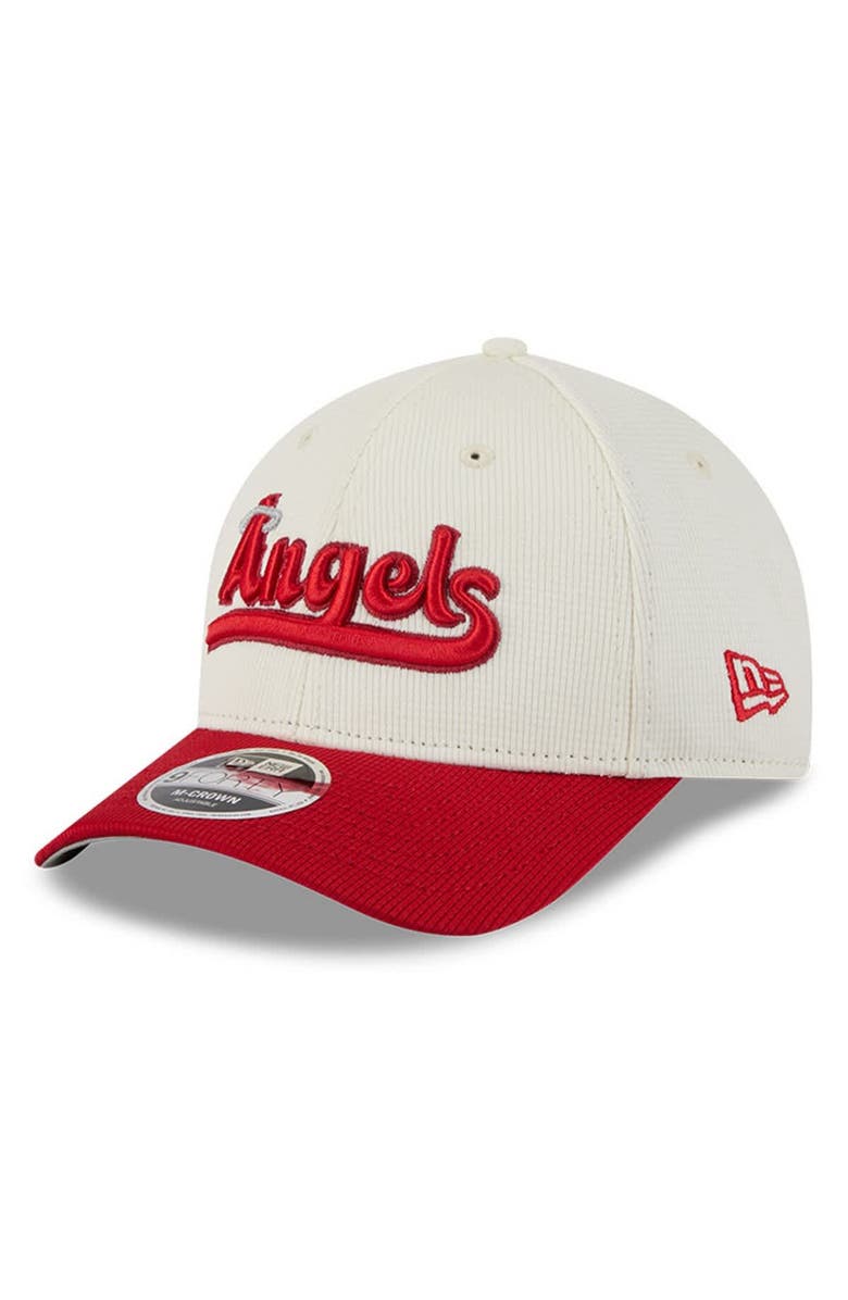New Era Men's New Era Cream/Red Los Angeles Angels City Connect Batting Practice 9FORTY M-Crown Adjustable Hat, Main, color, Cream