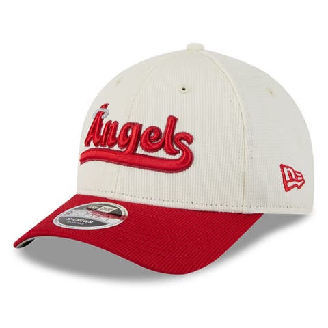 Men's New Era Cream/Red Los Angeles Angels City Connect Batting Practice 9FORTY M-Crown Adjustable Hat