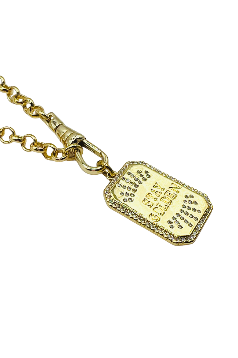 Stay Golden Charm Necklace, Alternate, color, Gold