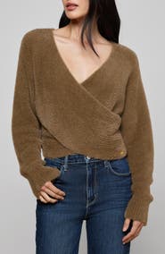 L'AGENCE Antonella Surplice Neck Sweater