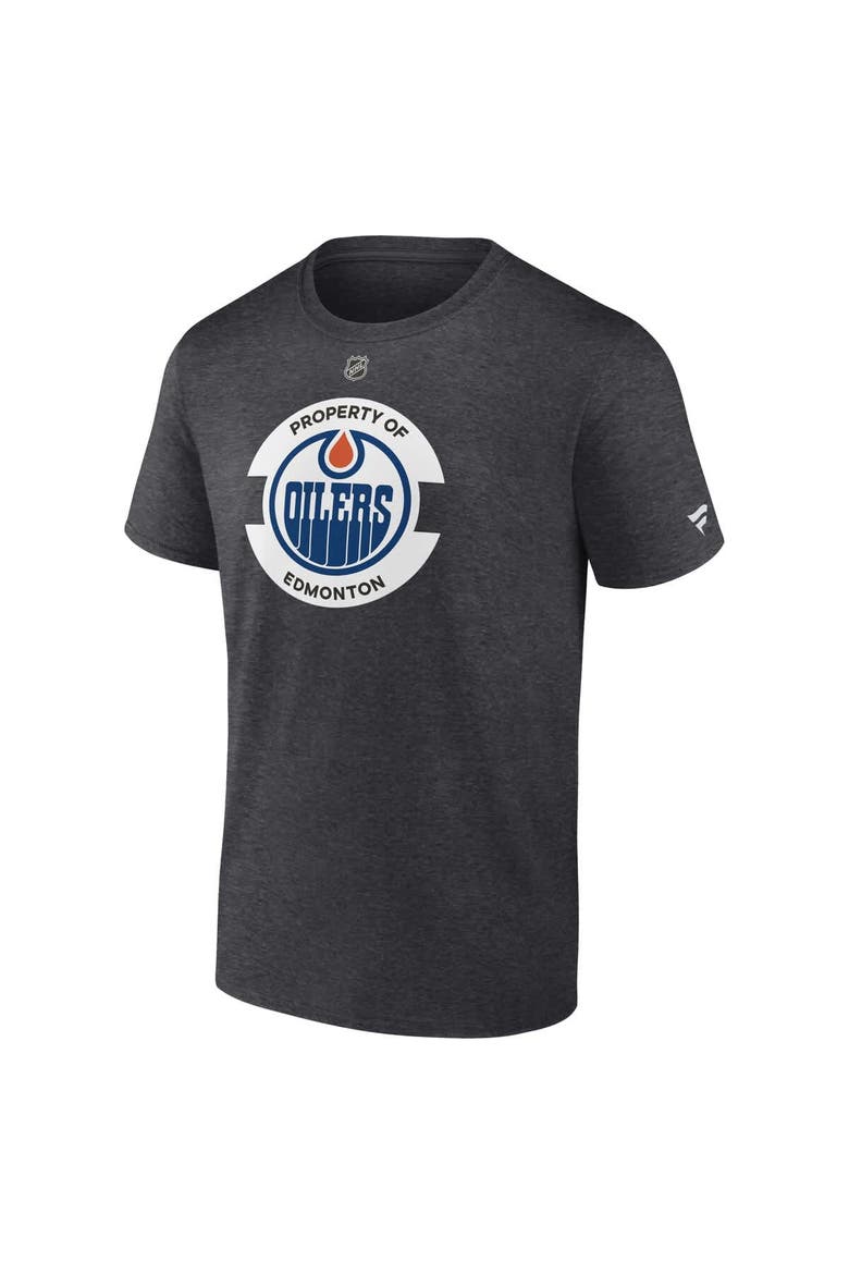 Men's Fanatics Heather Charcoal Edmonton Oilers Authentic Pro Core Secondary T-Shirt, Alternate, color, Heather Charcoal