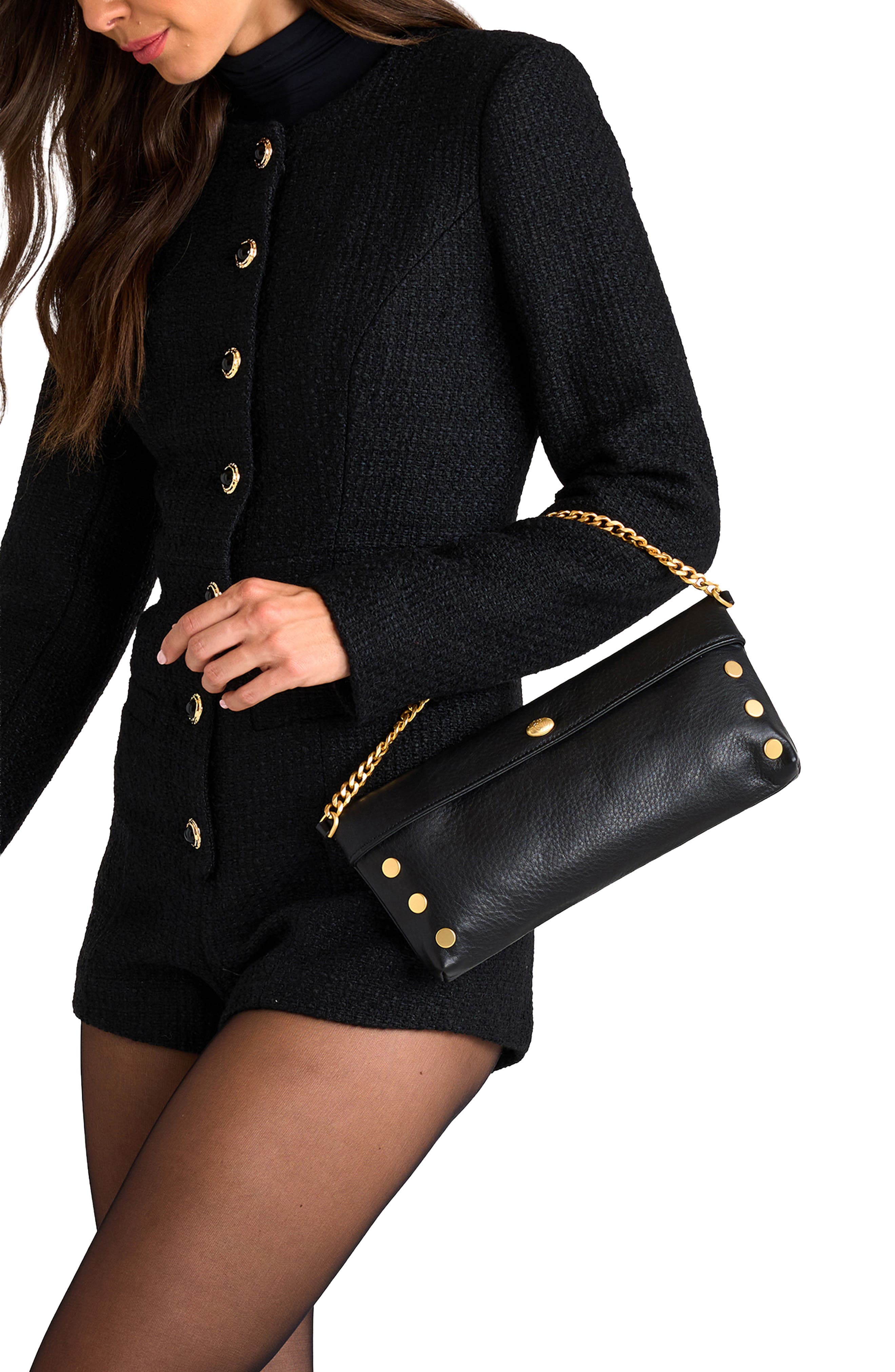 HAMMITT Invitation Clutch, Alternate, color, Black/ Brushed Gold