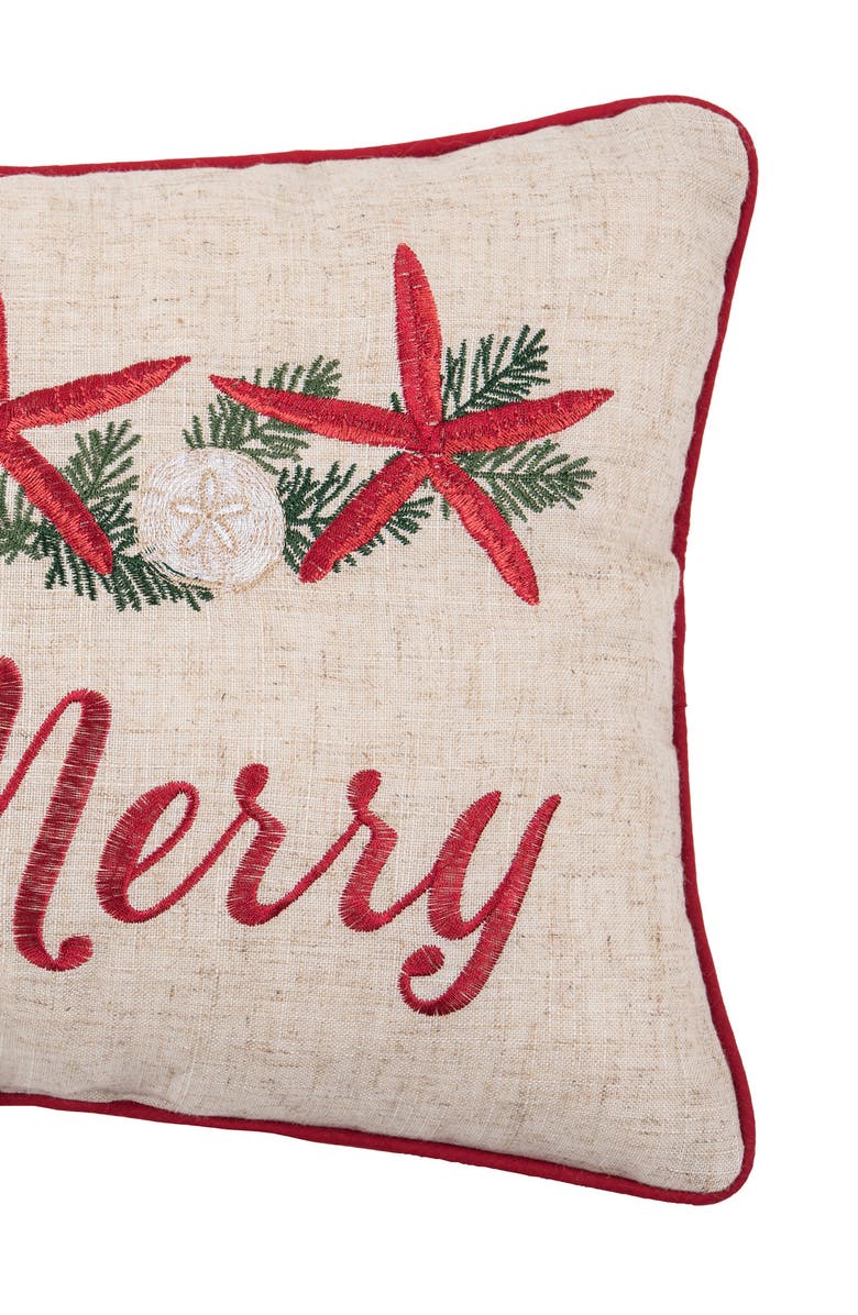 C&F Home Be Merry Starfish Christmas Pillow, 12" x 16", Alternate, color, Green