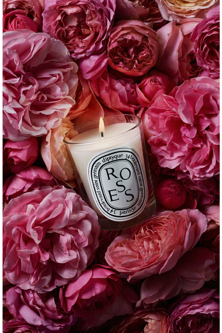Roses Scented Candle, Alternate, color, CLEAR VESSEL