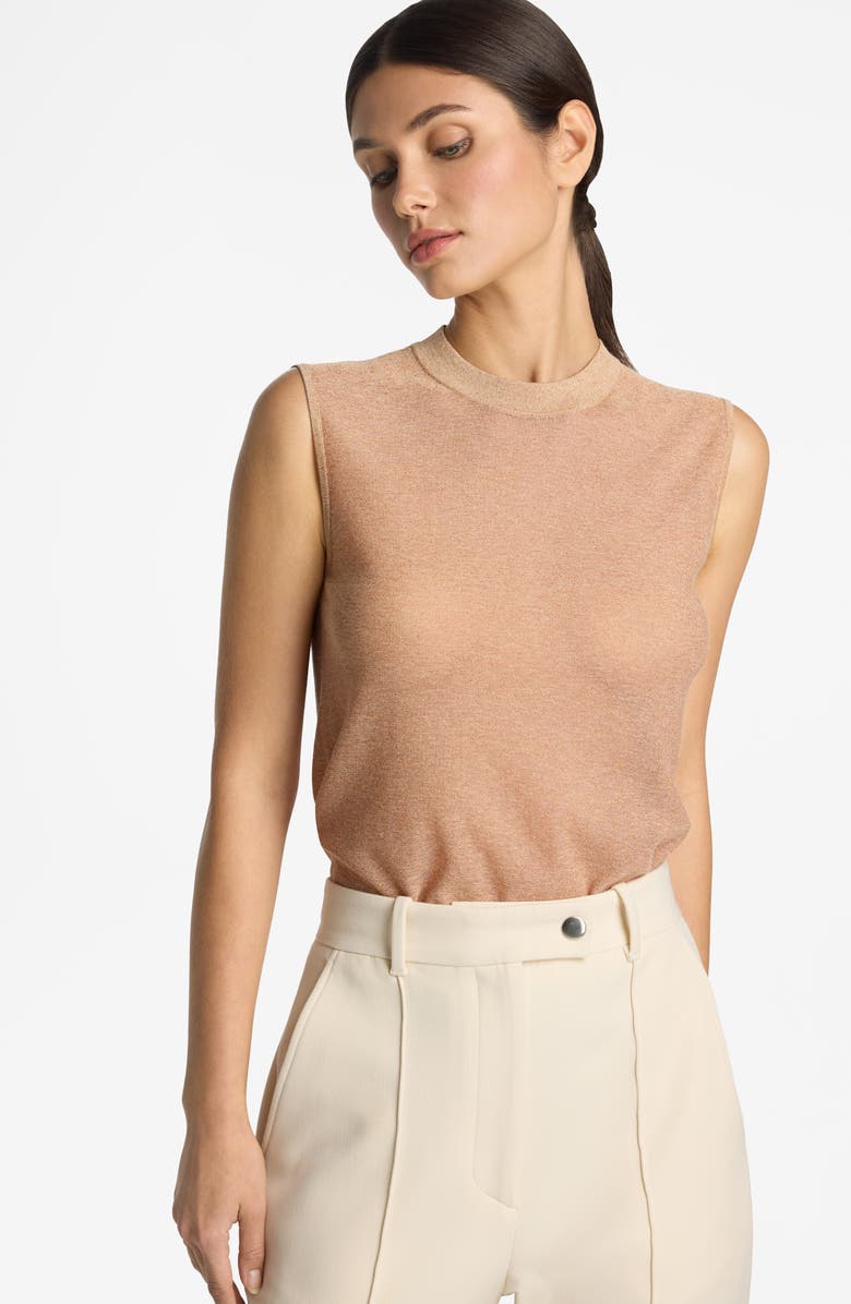 ST. JOHN Lurex Jersey Shell, Alternate, color, Light Blossom