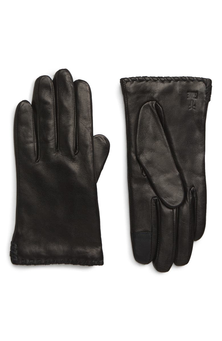 Frye Nora Whipstitch Lambskin Leather Touchscreen Gloves, Main, color, 