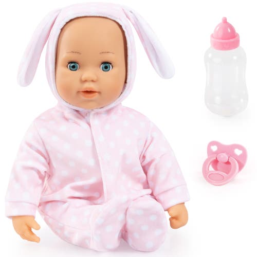 Bayer Design First Words Baby Anna Pink Bunny 24 Sounds 15" Doll Pacifier+Bottle in Multicolored  product