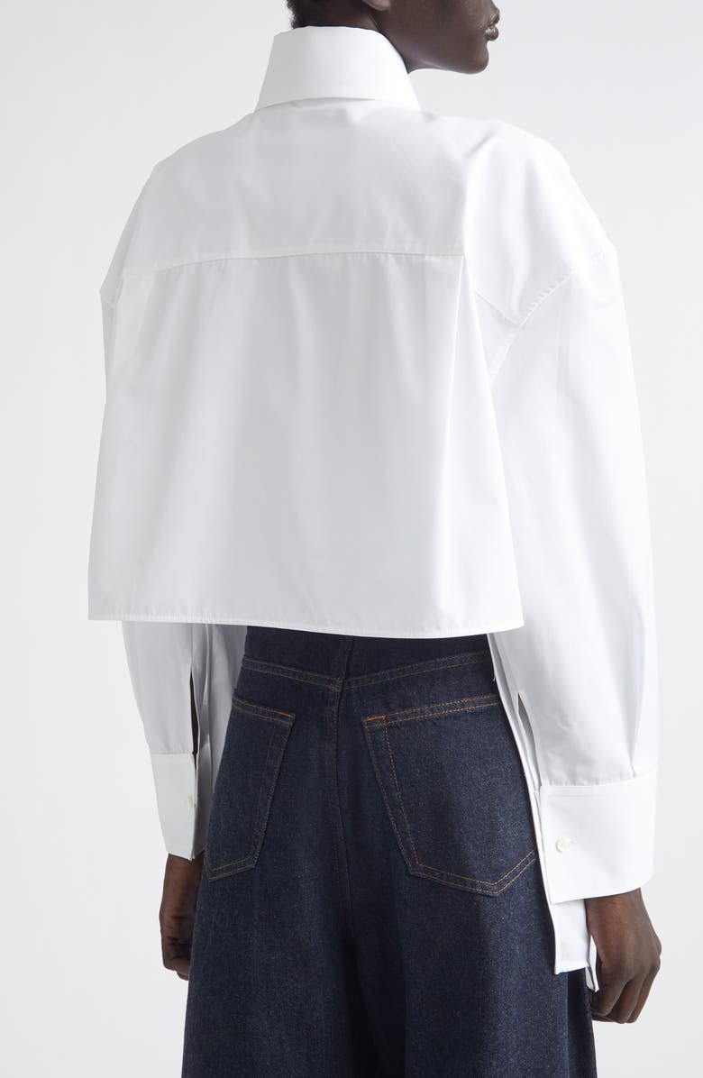 Givenchy High Low Tie Front Poplin Button-Up Shirt, Alternate, color, White