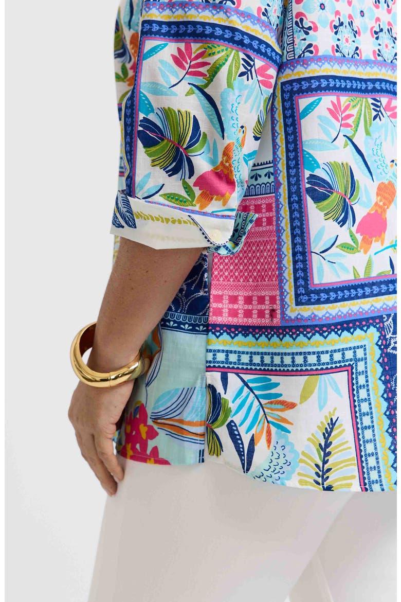 Julia Print Popover Shirt, Alternate, color, BLUE MULTI