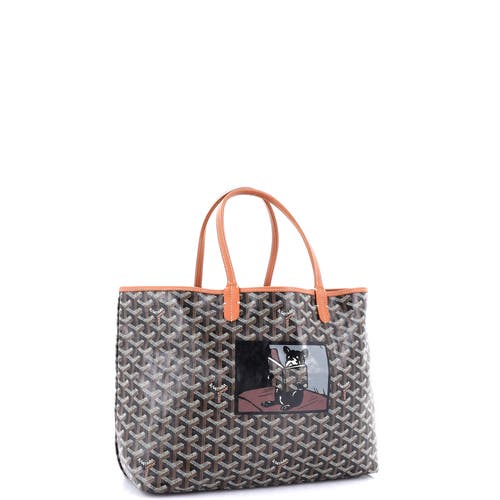 Pre-owned Goyard  Goyard Saint Louis Tote Printed Coated Canvas Pm In Black