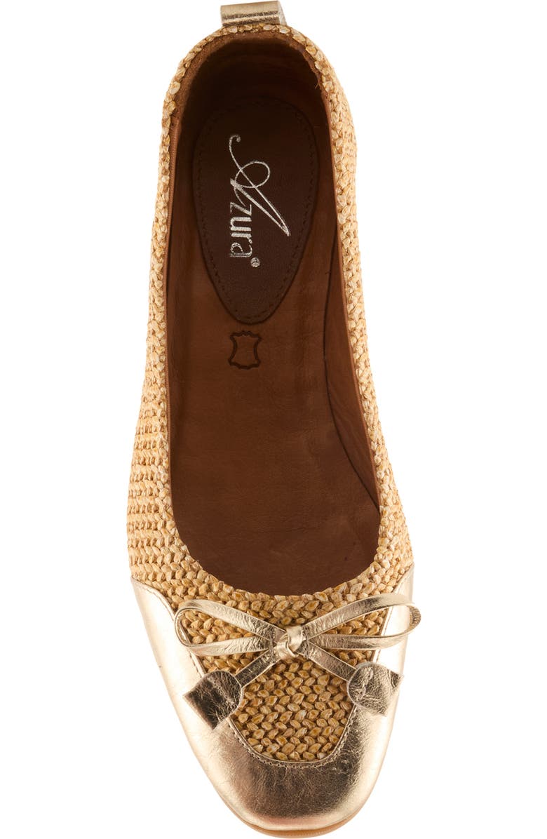 AZURA BY SPRING STEP Embody Metallic Bow Toe Ballet Flat, Alternate, color,