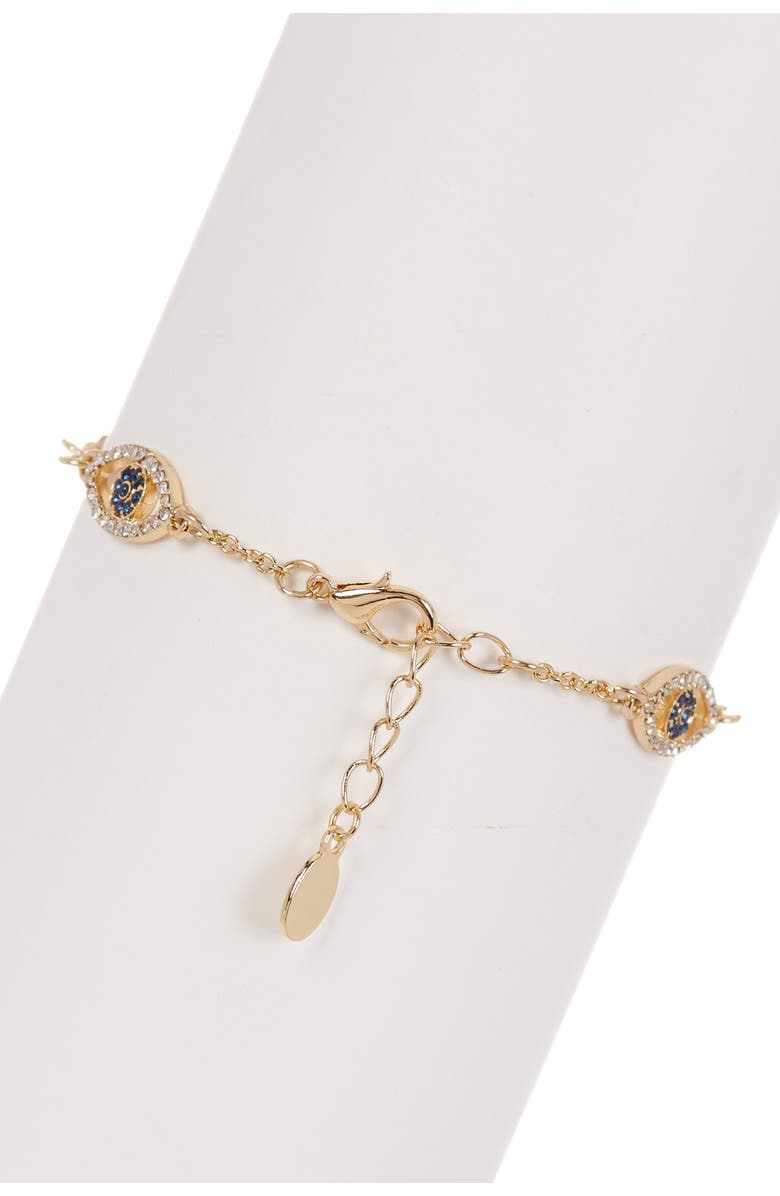 Sterling Forever 14K Gold Plated Evil Eye CZ Bracelet, Alternate, color, 