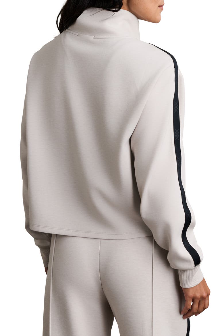 Dreamglow Track Half Zip Sweatshirt, Alternate, color, SAND/ PURE BLACK
