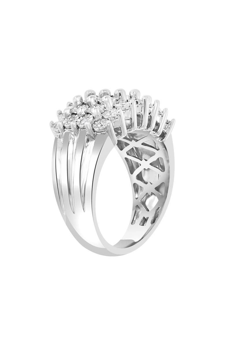EFFY Sterling Silver Round Cut Diamond 4 Row Ring - 0.49ct., Alternate, color,