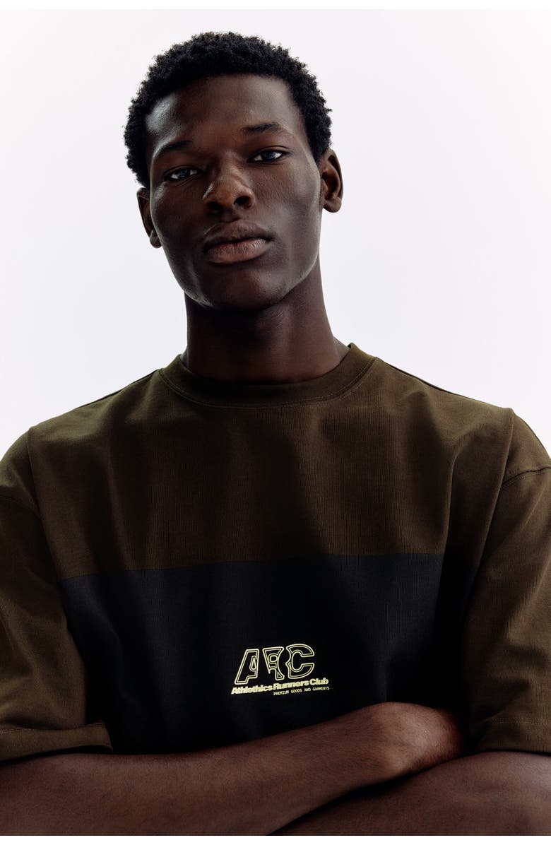 H&M Oversized Fit Printed T-shirt, Alternate, color, Dark Brown/Runners Club