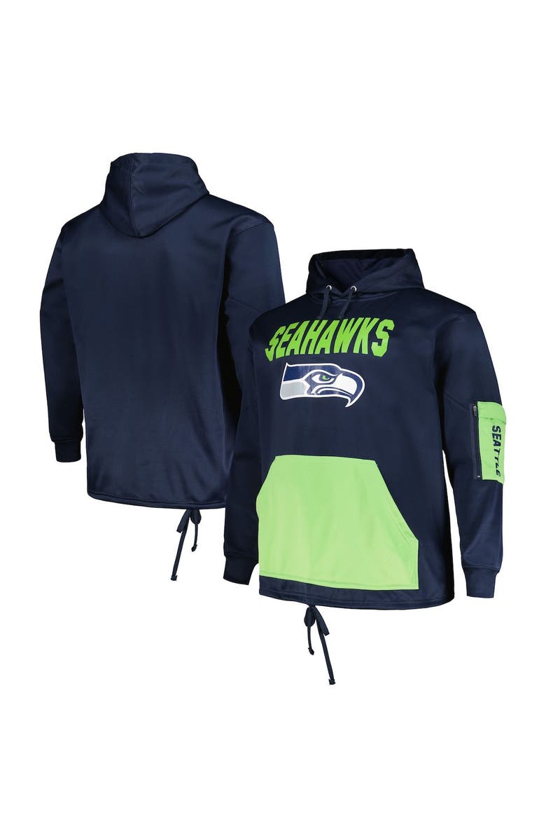 FANATICS Men's Fanatics Branded College Navy Seattle Seahawks Big & Tall Pullover Hoodie, Main, color, Navy