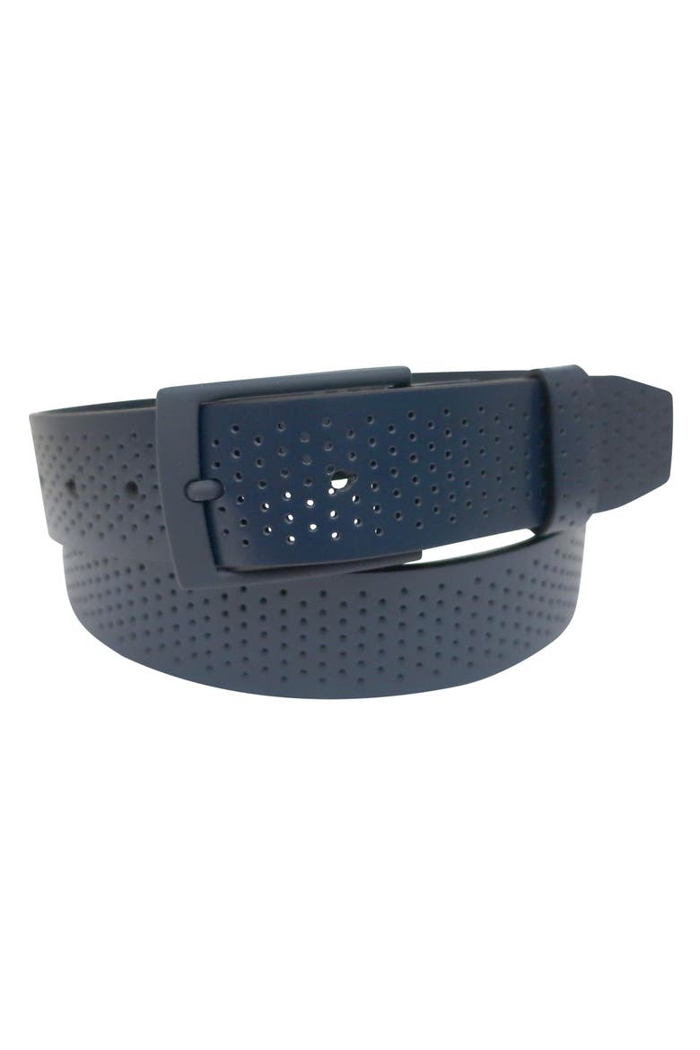 Comfort Stretch Perforated Leather Golf Belt, Alternate, color, Navy