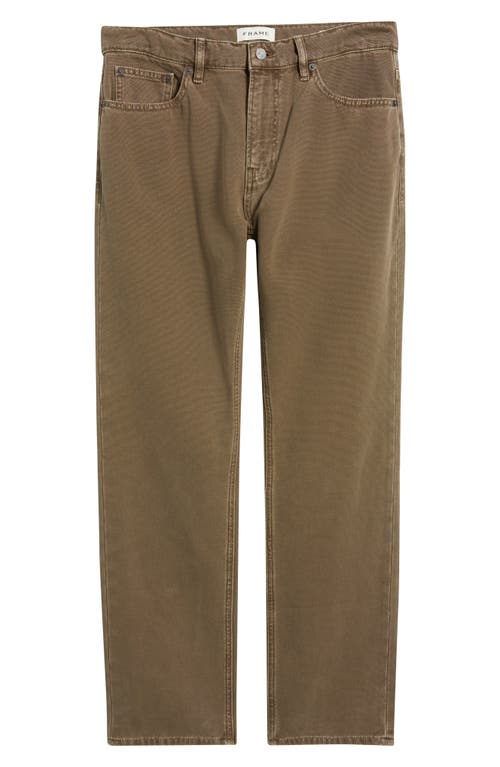 Frame The Straight Cotton-canvas Jeans In Brown