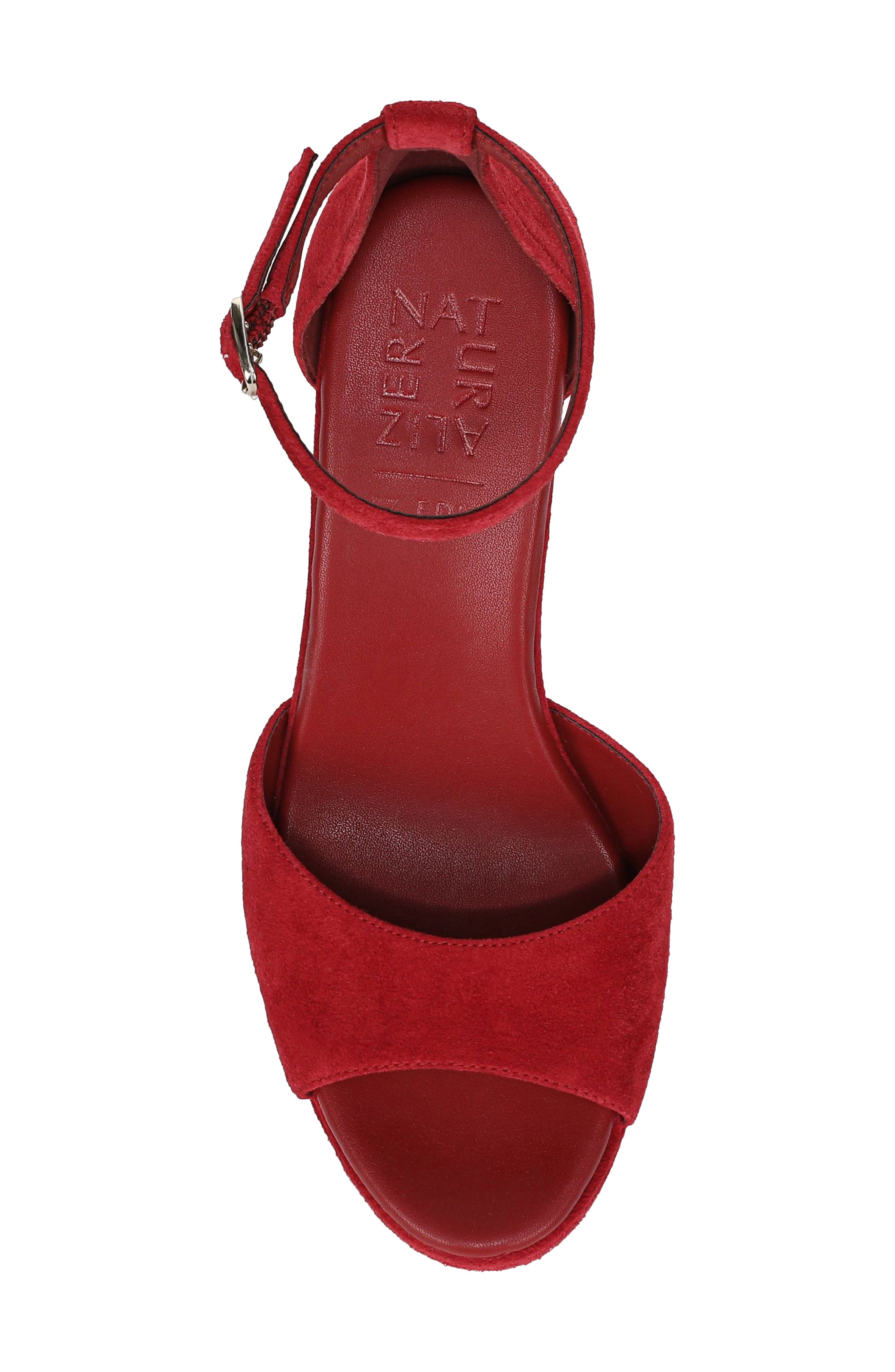Delphie Ankle Strap Platform Sandal, Alternate, color, HEARTS FLAME RED