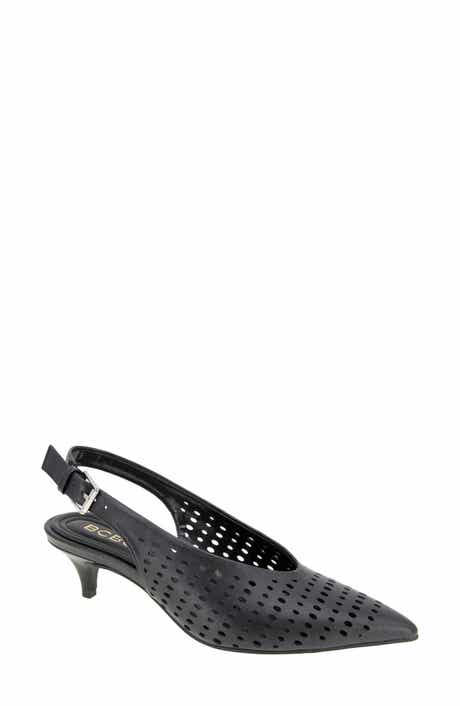 Pawnee Slingback Pointed Toe Kitten Heel Pump