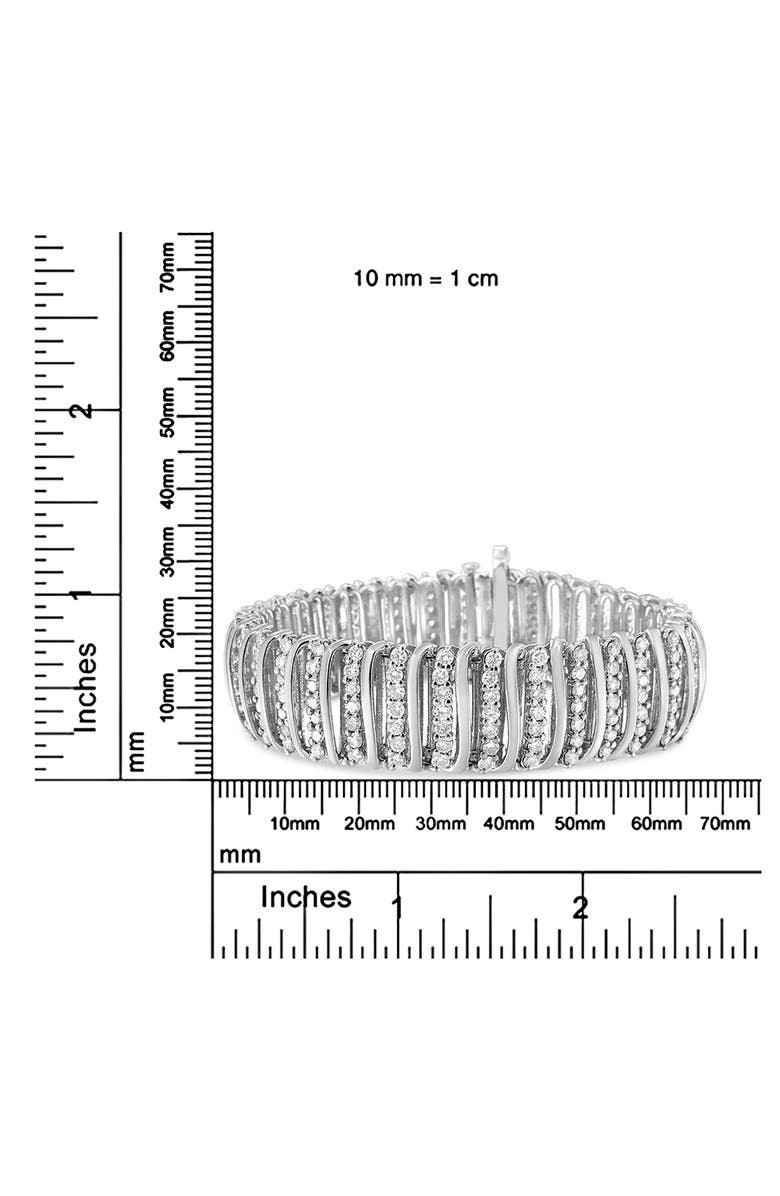 Haus of Brilliance Silver 8 1/2 Ctw Diamond Chevron "S" Curved Link Tennis Bracelet, Alternate, color, White