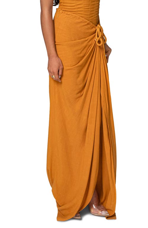 Jluxlabel Noelia Slit Cotton & Linen Maxi Skirt In Yellow