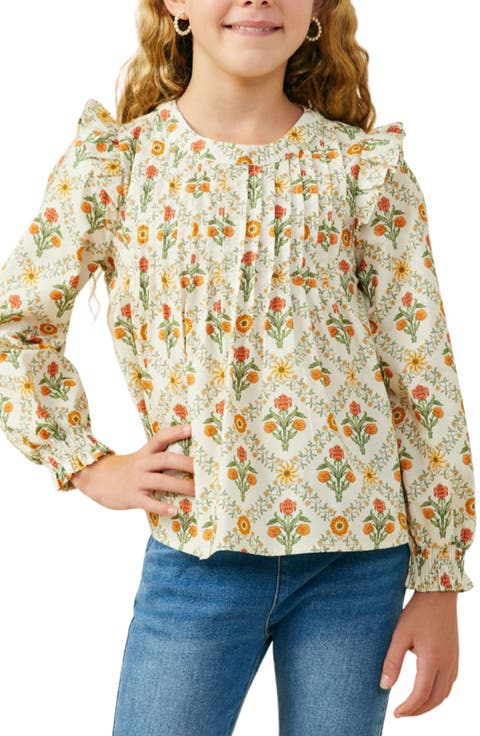 Long Sleeve Floral Print Top