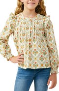 Hayden Girls Long Sleeve Floral Print Top