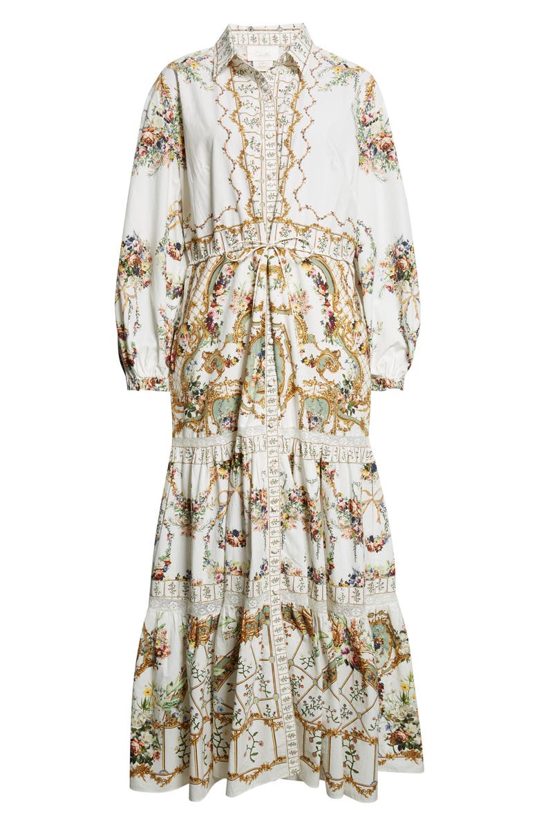 Camilla Dressing Room Drama Tiered Long Sleeve Poplin Shirtdress, Alternate, color, Dressing Room Drama