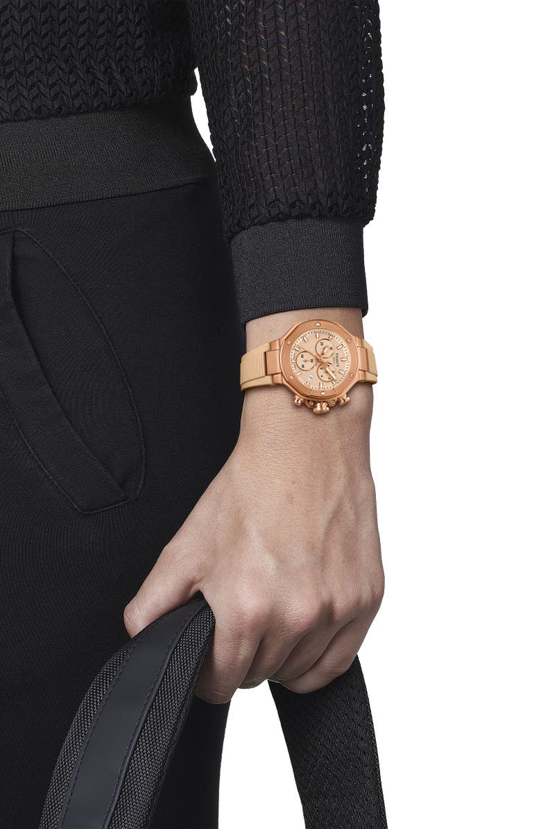 Tissot T-Race Chronograph Silicone Strap Watch, 38mm, Alternate, color,