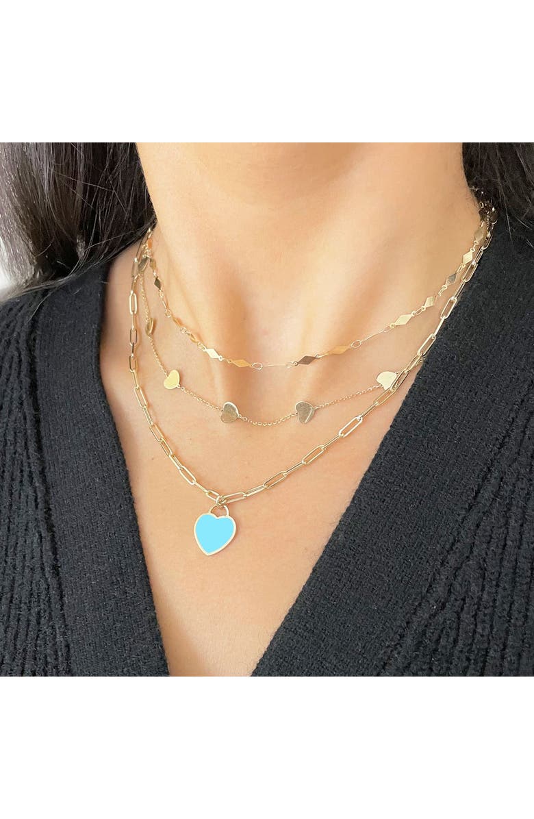 The Lovery Fine Jewelry Turquoise Heart Padlock Charm, Alternate, color, Turquoise