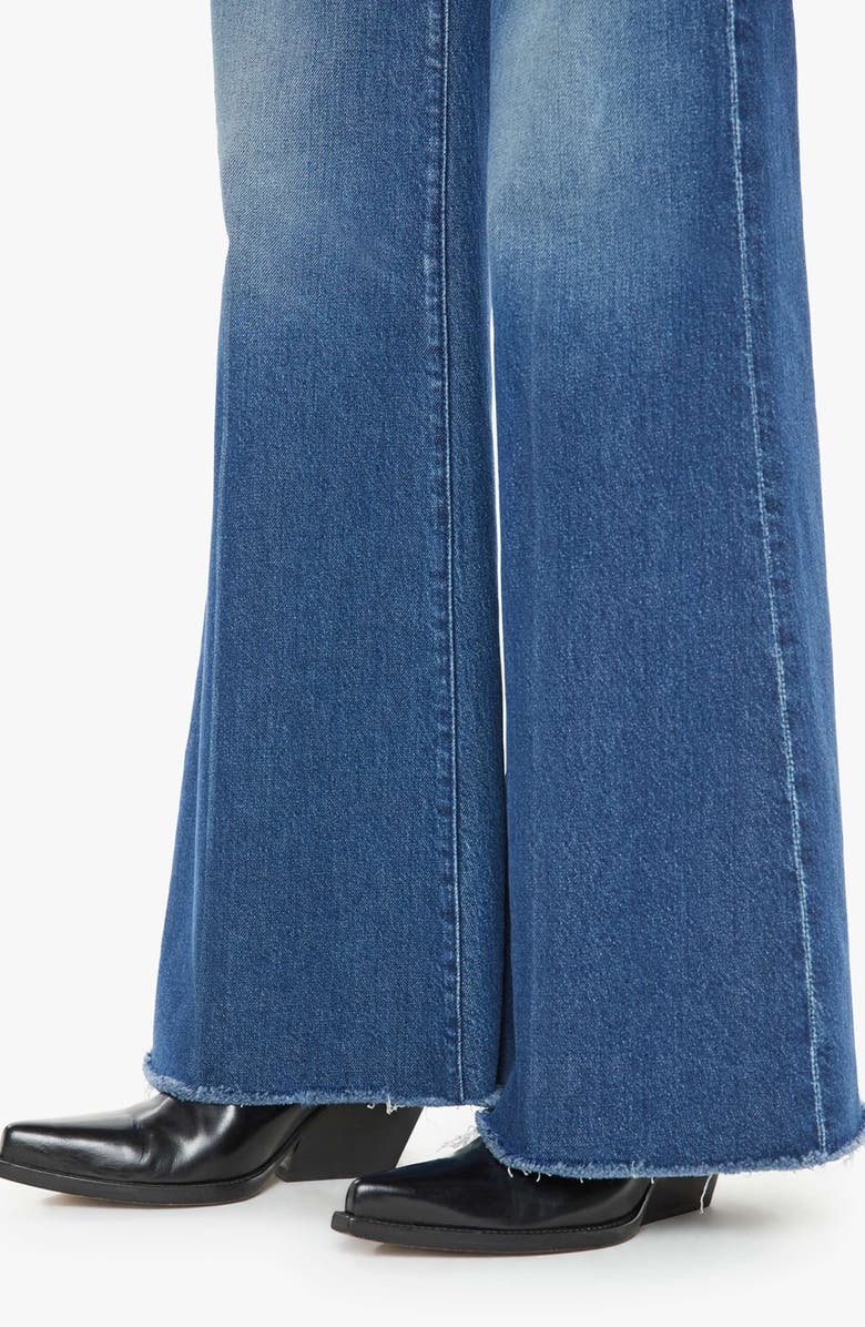 MOTHER The Twister Sneak Frayed Hems Flared Wide Leg Jeans, Alternate, color,
