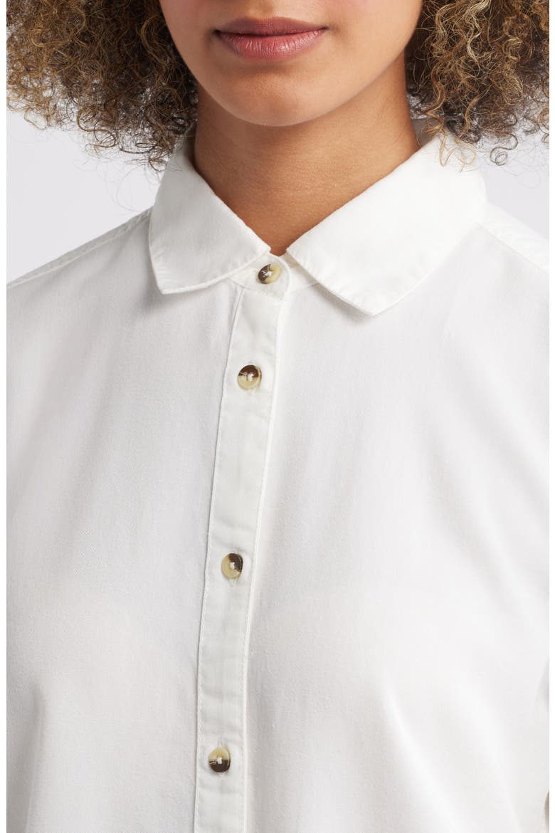 Frayed Hem Button-Up Shirt, Alternate, color, WHITE