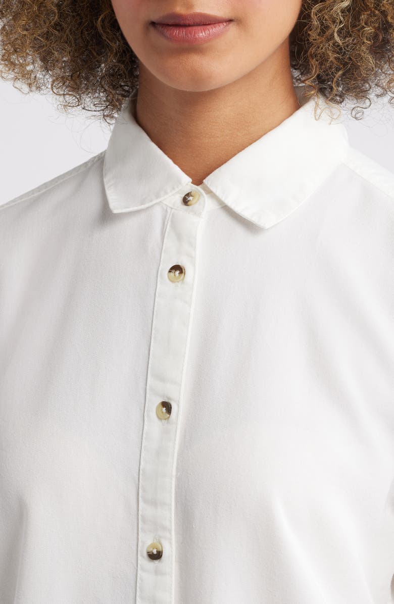 APNY Frayed Hem Button-Up Shirt, Alternate, color, White