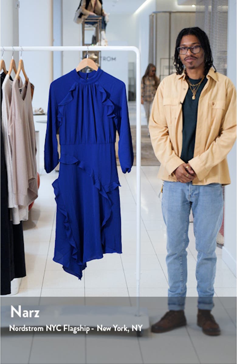 Ruffle Long Sleeve Midi Dress, sales video thumbnail