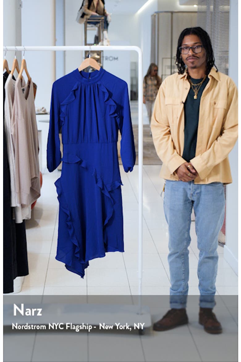 Ruffle Long Sleeve Midi Dress video