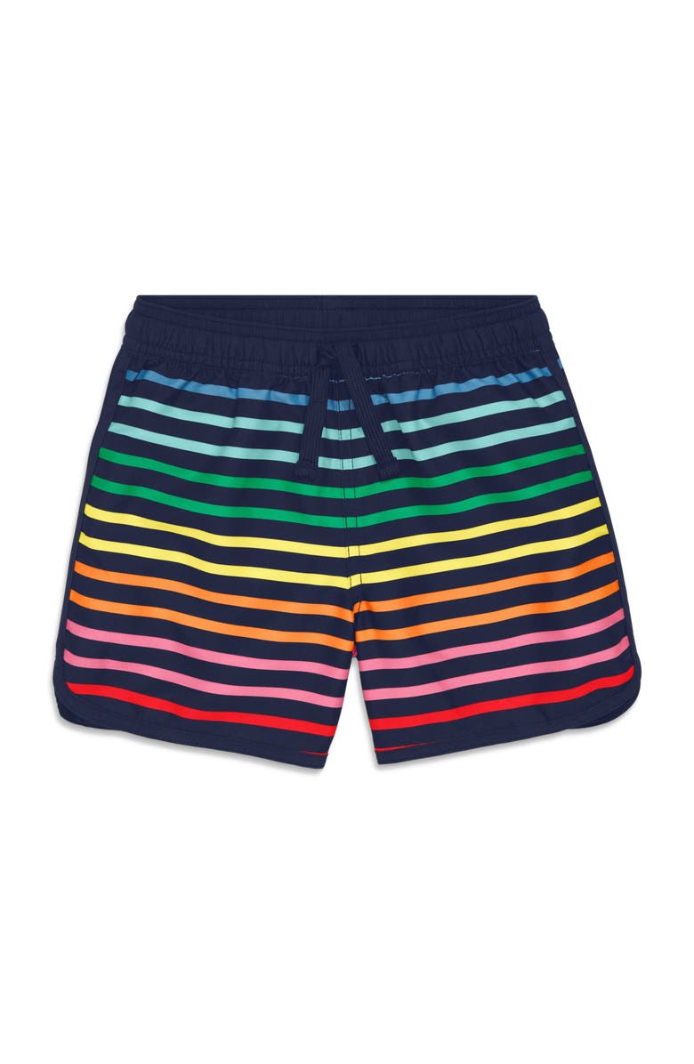 Primary Kids Board Short, Main, color, Navy Rainbow Double Stripe