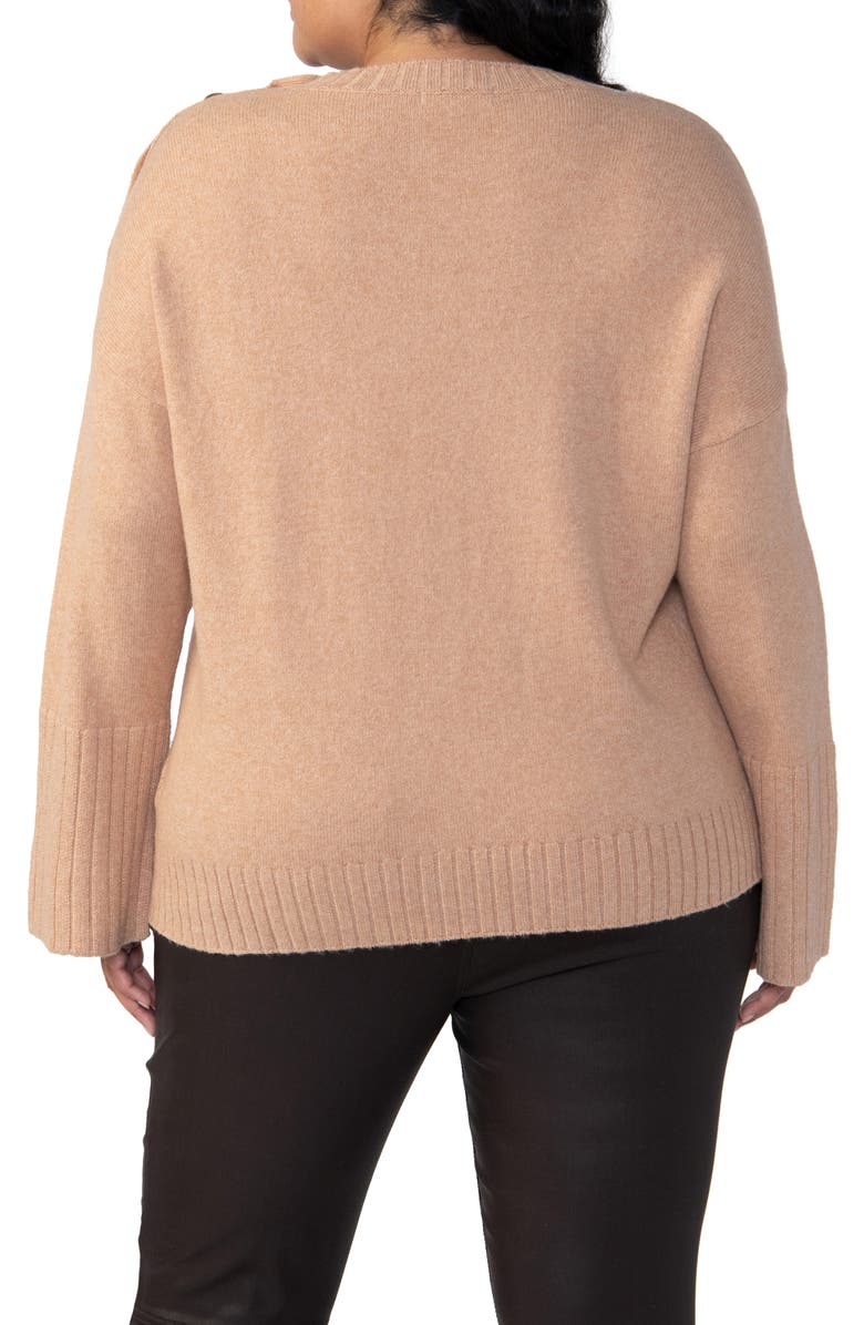 Sanctuary On Arrival Shoulder Button Crewneck Sweater, Alternate, color,
