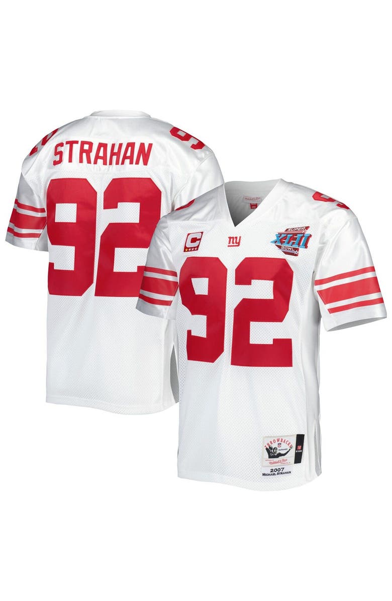 Mitchell & Ness Men's Mitchell & Ness Michael Strahan White New York Giants 2007 Authentic Throwback Retired Player Jersey, Alternate, color, 