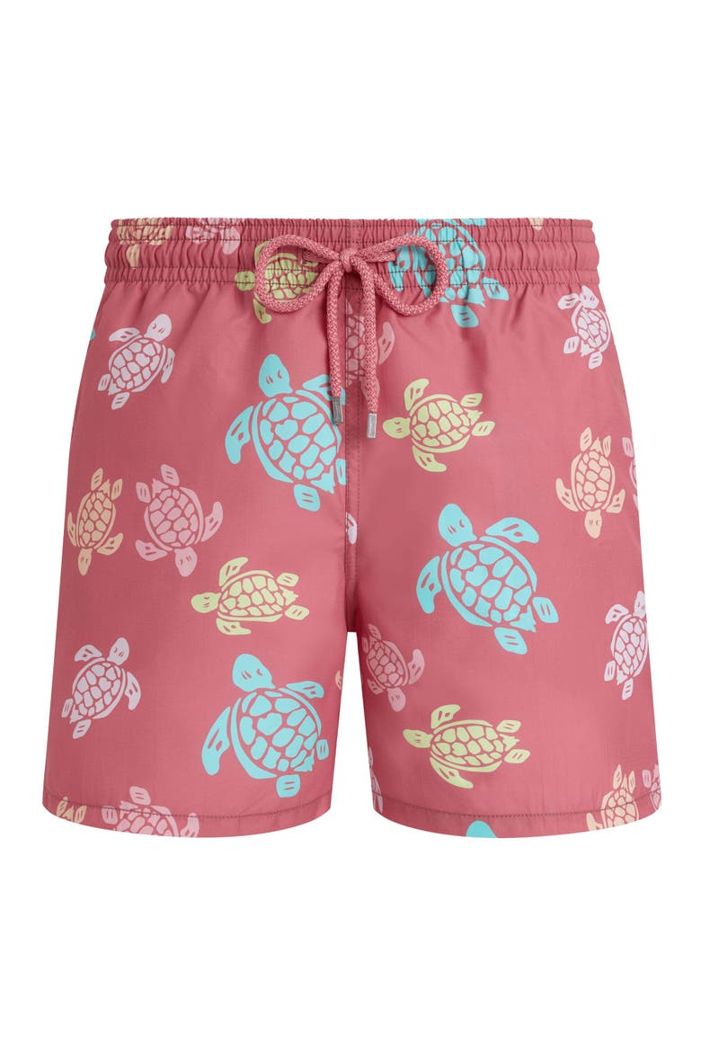 Men Swim Shorts Tortues Multicolores, Main, color, boudoir