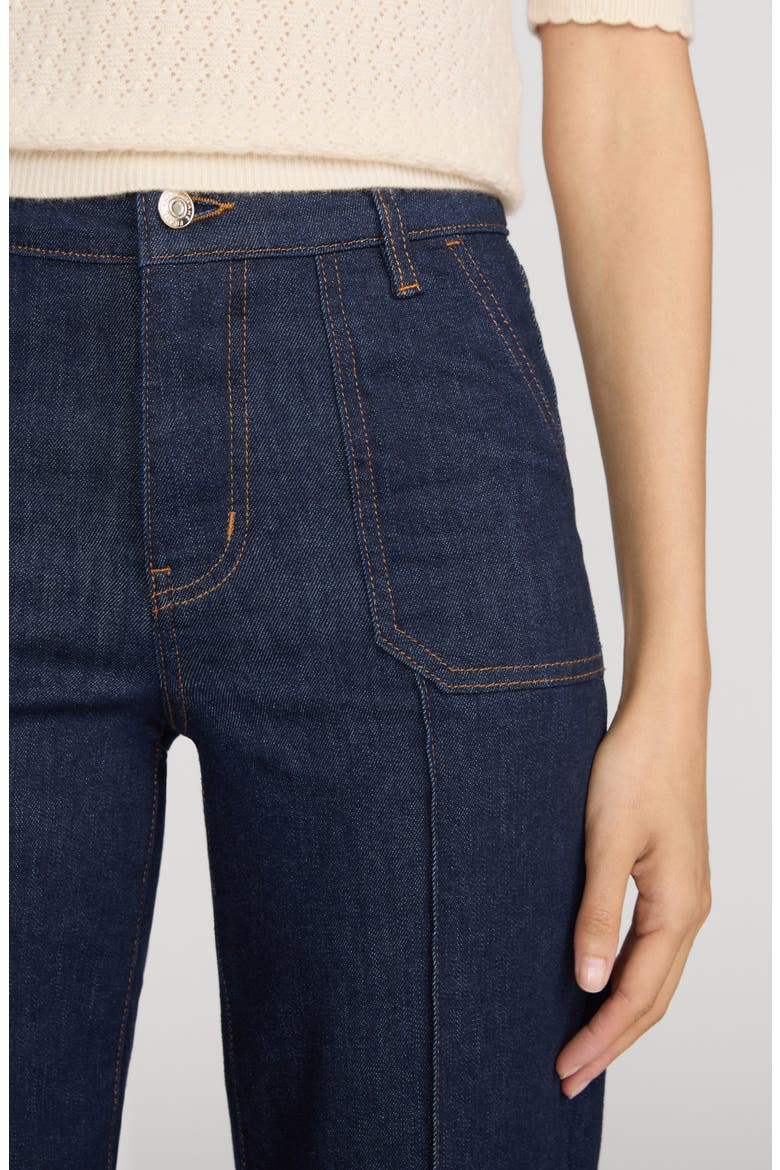 Le Slim Palazzo Pintuck Jeans, Alternate, color, RINSE
