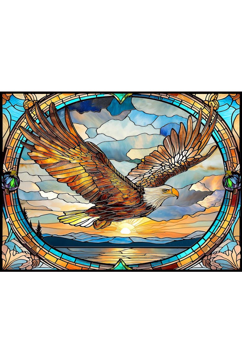 Stained Glass Flying Eagle 1000 piece Jigsaw Puzzle for Adults, Alternate, color, Multicolor